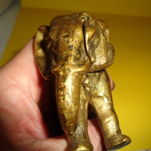 Antique Brass Elephant Coin Bank By Valleau - Picture 4 of 4